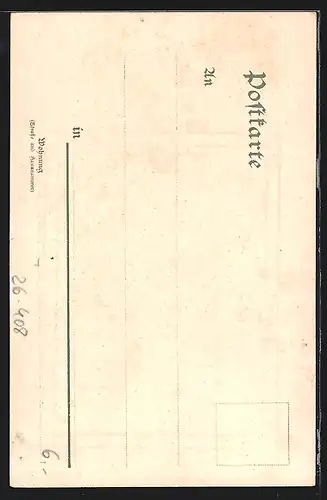 Künstler-Lithographie Ulrich Weber: Pfingstgruss, Maikäfer und Blüten