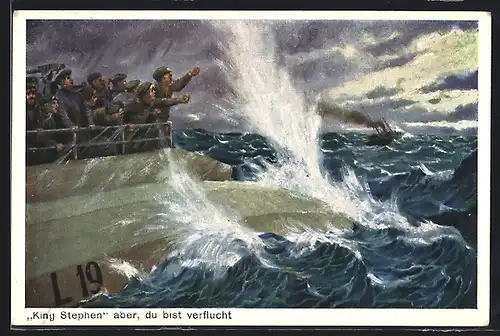 AK Absturz des Luftschiffs L.19 in der Nordsee, King Stephen aber, du bist verflucht