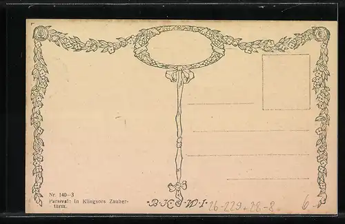 Künstler-AK Alexander Kircher: Parsival, In Klingsors Zauberturm