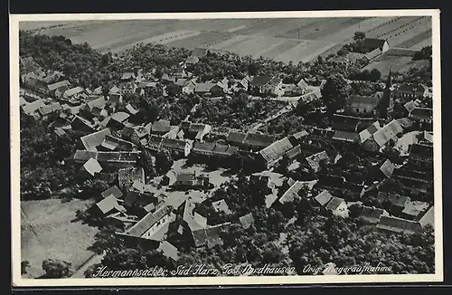 AK Hermannsacker / Harz, Gesamtansicht, Fliegeraufnahme