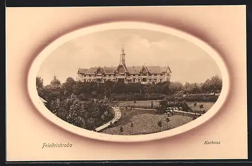 AK Friedrichroda / Thür., Kurhaus im Passepartout-Rahmen