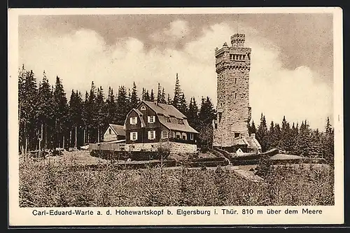 AK Elgersburg / Thür., Carl-Eduard-Warte a. d. Hohewartskopf