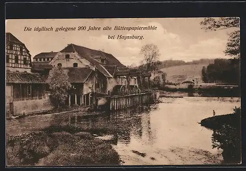 AK Haynsburg, Büttenpapiermühle