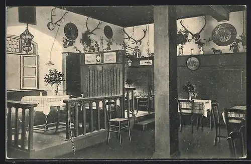 AK Bad Leutenberg i. Thür., Schloss Friedensburg, Innenansicht eines Altdeutschen Zimmers