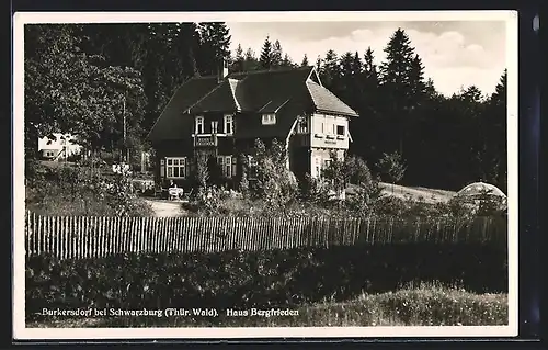 AK Burkersdorf b. Schwarzburg /Thür. Wald, Haus Bergfrieden