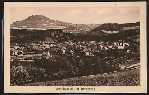 AK Arenshausen, Ortsansicht mit Rusteberg