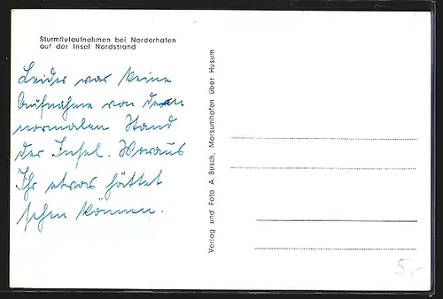 AK Norderhafen, Sturmflut 1936, Seedeich in schwerer Brandung, Brecher läuft über Deich in den, Fluthöchststand