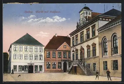 AK Itzehoe, Markt mit Rathaus