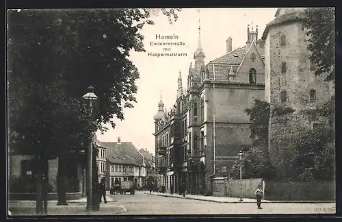 AK Hameln, Emmernstrasse mit Haspelmatsturm