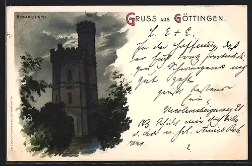 Lithographie Göttingen, Bismarckturm