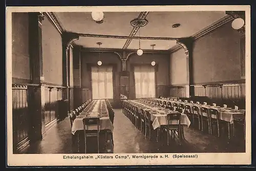 AK Wernigerode a. H., Erholungsheim Küsters Camp, Speisesaal