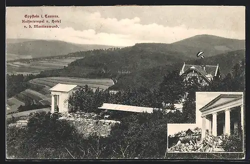 AK Eppstein i. Taunus, Kaisertempel und Hotel vor der Martinswand