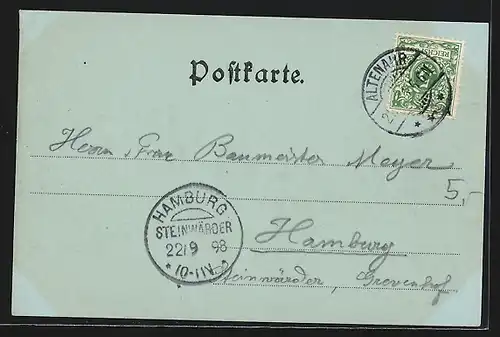 Mondschein-AK Altenahr, Ortsansicht aus der Vogelschau