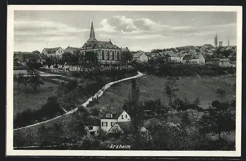 AK Arzheim, Ortsansicht mit Kirche