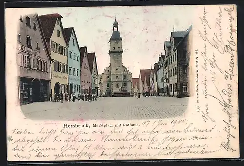 AK Hersbruck, Marktplatz mit Rathaus