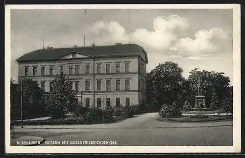 AK Nordhausen, Museum und Kaiser Friedrich-Denkmal