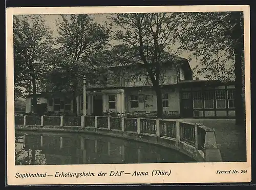AK Auma / Thür., Sophienbad, Erholungsheim der DAF