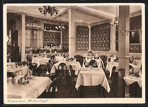 AK Wiesbaden, Restaurant Mutter Engel in der Langgasse 52