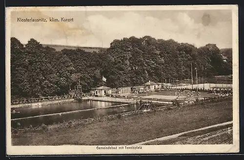 AK Bad Klosterlausnitz, Gemeindebad mit Tennisplatz