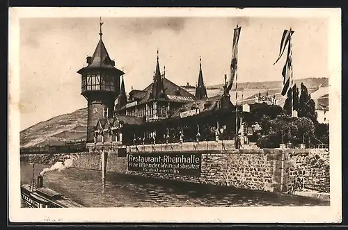 AK Rüdesheim / Rhein, Restaurant Rheinhalle