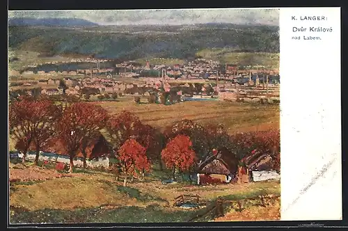 Künstler-AK Dvur Králové nad Labem, Celkový pohled