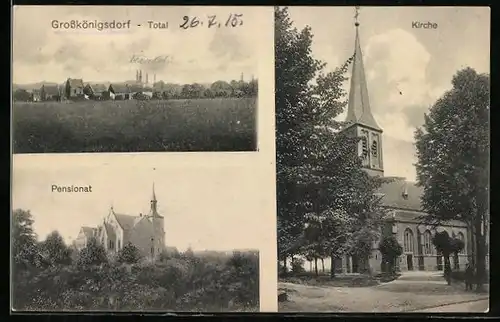 AK Grosskönigsdorf, Pensionat, Kirche, Total