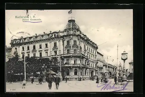 AK Karlsruhe i. B., Hotel Germania