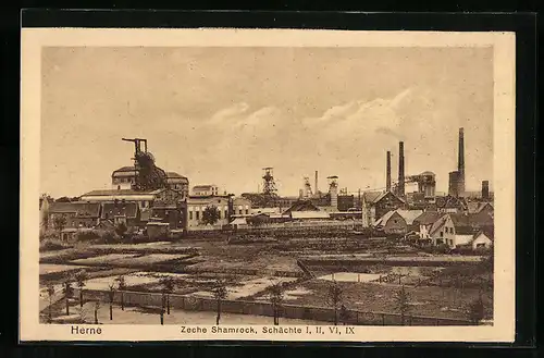 AK Herne, Kohle-Zeche Shamrock, Schächte I, II, VI, IX
