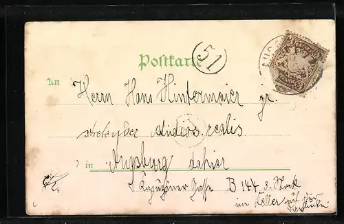 Lithographie Frankfurt a. M., Restaurant zum Krokodil, Aussen- und Innenansicht