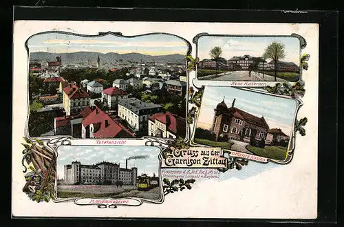 AK Zittau, Kasernen d. 3. Inf. Rgt. Nr. 102