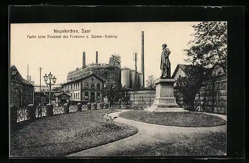 AK Neunkirchen / Saar, Denkmal d. Freiherrn v. Stumm-Halberg