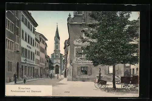 AK Konstanz, Paradiesstrasse mit Obermarkt