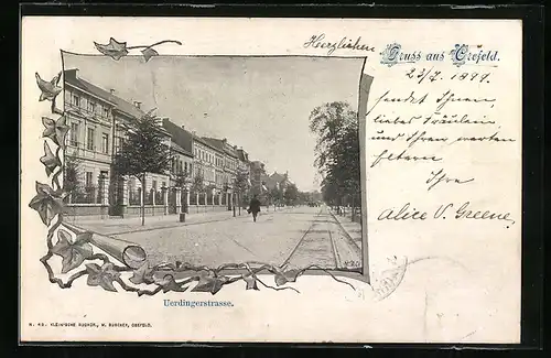 AK Krefeld, Blick in die Uerdingerstrasse