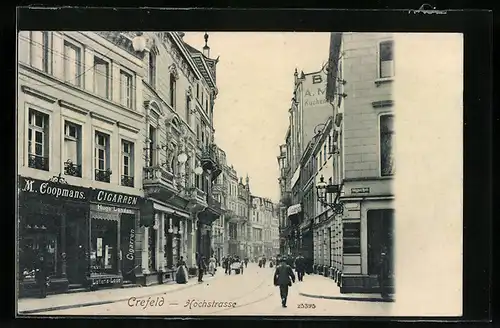 AK Crefeld, Hochstrasse mit Cigarrenhandlung Hugo Landen