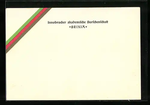 AK Innsbruck, Burschenband / Couleurband der Innsbrucker akademischen Burschenschaft Brixia
