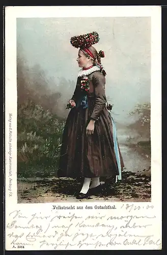 AK Hübsche Gutachthalerin in eleganter Volkstracht