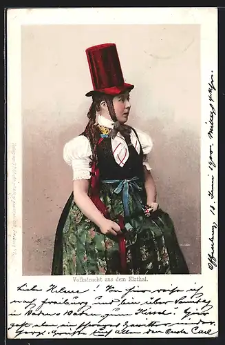 AK Serie: Schwarzwälder Tracht, Volkstracht aus dem Elzthal