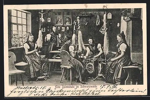 AK Eine Spinnstube im Schwarzwalde