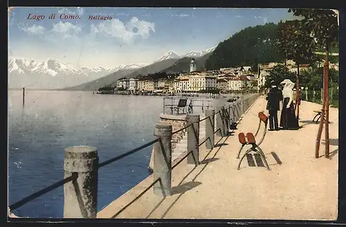 AK Bellagio, Uferpromenade am Lago di Como