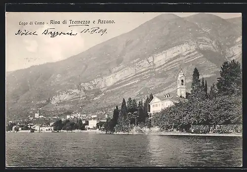 AK Tremezzo, Blick auf den Ort am Lago di Como und bis Azzano