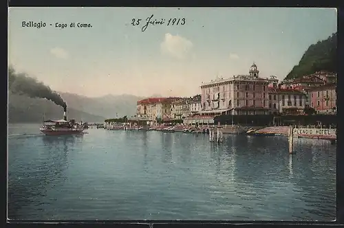AK Bellagio, Ortsansicht am Lago di Como