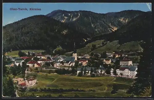 AK Ober-Tarvis, Ortsansicht mit Umgebung