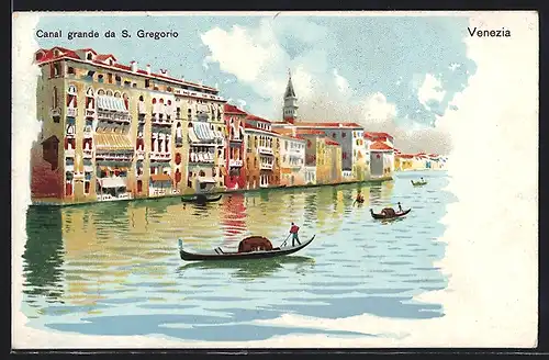 Lithographie Venezia, Canal grande da S. Gregorio