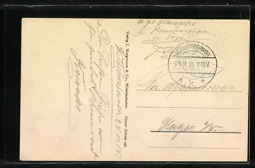 AK Kriegsschiff SMS Augsburg unter Volldampf