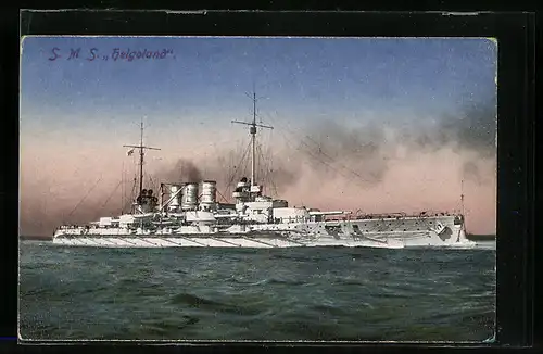 AK Kaiserliche Marine, Kriegsschiff S.M.S. Helgoland auf Patrouillenfahrt