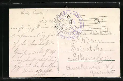 AK S.M.S. Helgoland in Fahrt