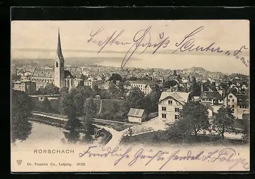AK Rorschach, Totalansicht mit Blick auf die Kirche