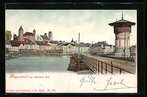 AK Rapperswil, Strassenpartie am Zürich See