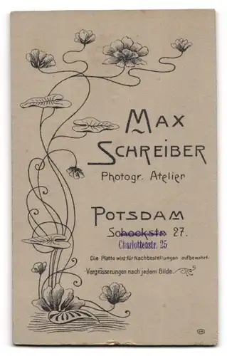 Fotografie Max Schreiber, Potsdam, Charlottenstrasse 25, Garde-Ulan in Uniform nebst Tschapka