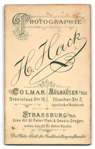 Fotografie H. Hack, Colmar, Stanislausstr. 10, Süsses pausbäckiges Mädchen im weissen Kleid